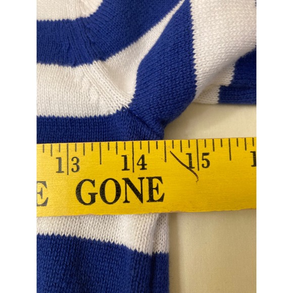 Alex Stevens Kids Blue White Striped Shark Christmas Sweater Size 6 - Picture 6 of 8